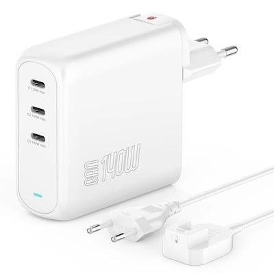 4Smarts Ladegerät GaN Flex Pro 140W 3 USB-C weiß