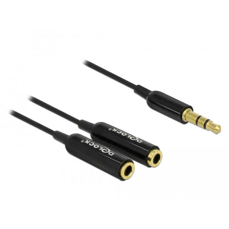 Delock Kabel Audio Splitter Klinkenstecker 3,5 mm 3 Pin  2 x Klinkenbuchse 3,5 mm