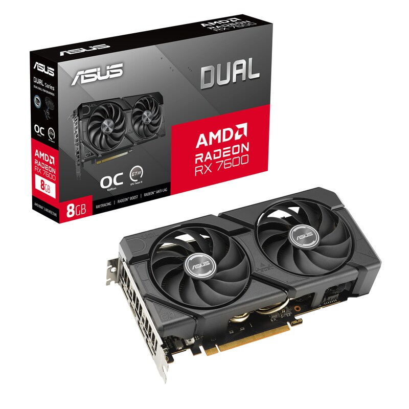 ASUS Dual Radeon RX 7600 EVO OC Edition 8GB GDDR6 Grafikkarte