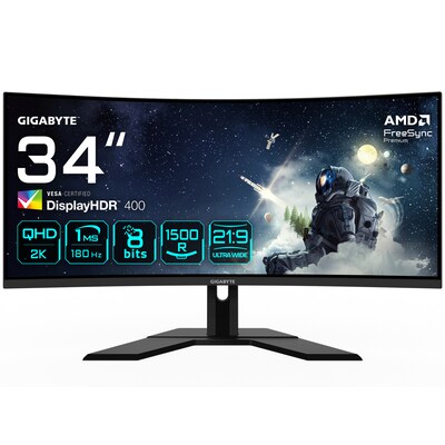 Gigabyte G34WQCP 86,4cm (34") UWQHD VA Gaming Monitor Curved 21:9 HDMI/DP 180Hz 1ms FreeSync Premium