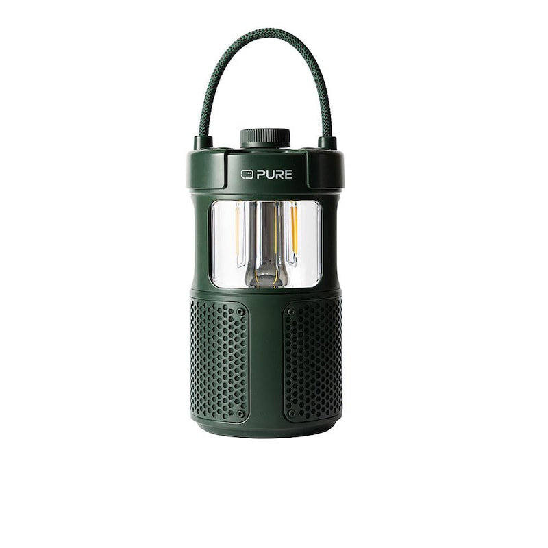 Pure Woodland Glow wasserdichter Outdoor-Lautsprecher mit LED Lampe, grün