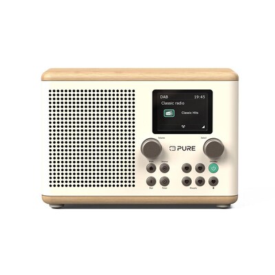 Pure Classic H4 Digitalradio Cotten White/Oak EU/UK