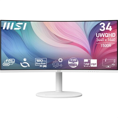 MSI Modern MD342CQPWDE 86,4cm (34") UWQHD VA Office Monitor Curved 21:9 HDMI/DP/USB-C PD 98W 100Hz