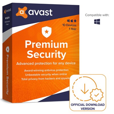 Avast Premium Security (10 Geräte) - 1 Jahr DE | Download & Produktschlüssel