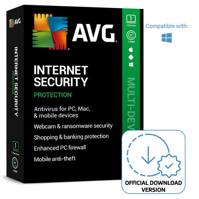 Avast AVG Internet Security (1 Gerät) - 1 Jahr DE | Download & Produktschlüssel