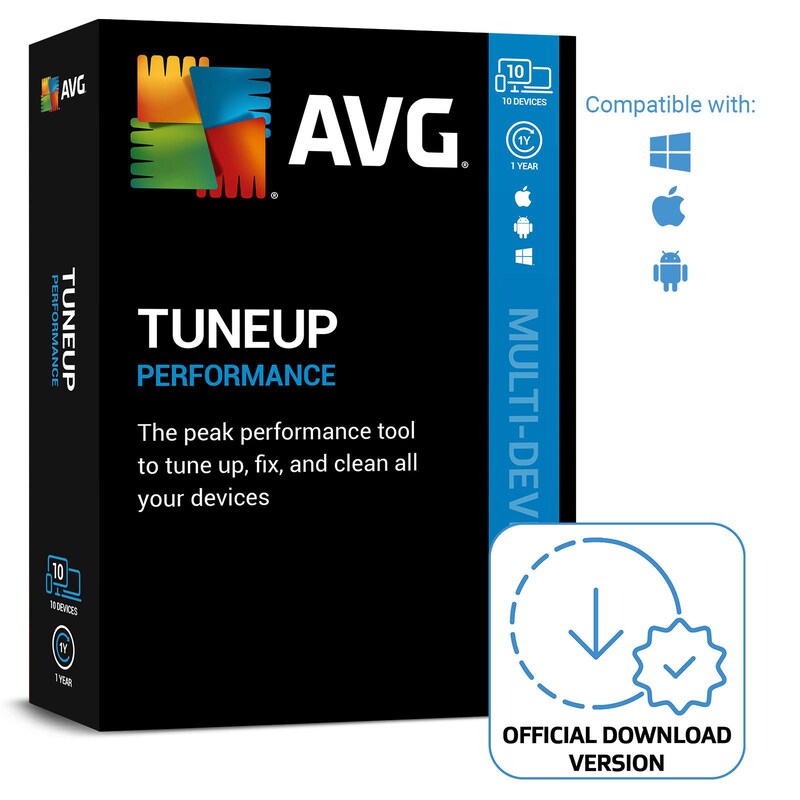 Avast AVG TuneUp (10 Geräte) - 1 Jahr DE | Download & Produktschlüssel