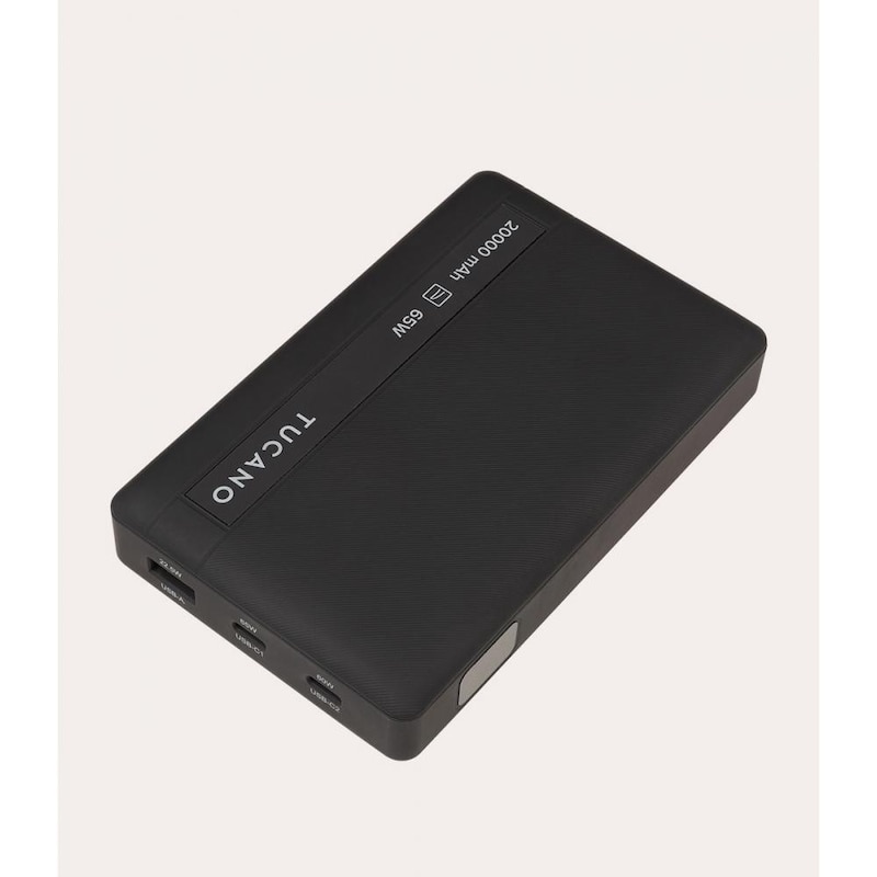 Tucano Powerbank 20000mAh USB-C PD 65W + USB-C Kabel Schwarz