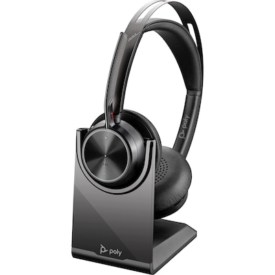 Poly Voyager Focus 2 Stereo-Headset - UC-Version, Bluetooth, USB-A, Active Noice Cancelling, inkl. Ladestation