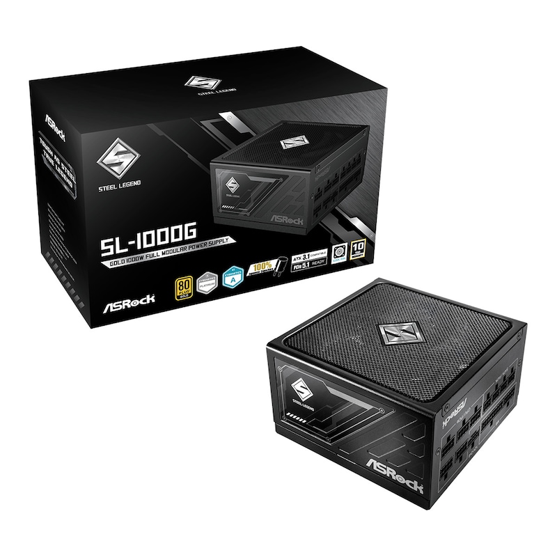 ASRock Steel Legend 1000W Gold Gaming Netzteil modular ATX 3.1 PCIe 5.1