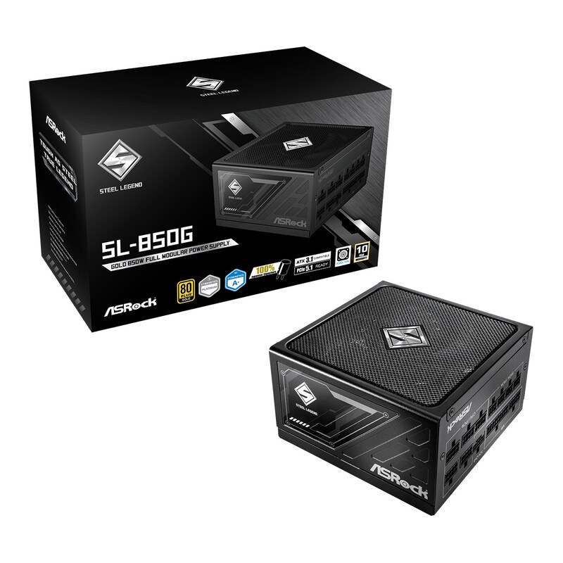 ASRock Steel Legend 850W Gold Gaming Netzteil modular ATX 3.1 PCIe 5.1