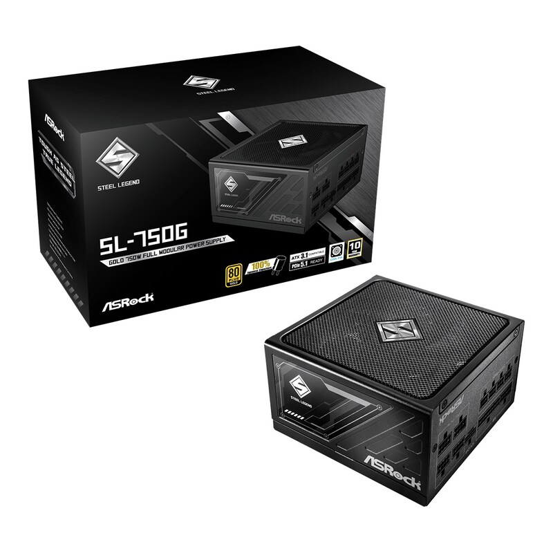 ASRock Steel Legend 750W Gold Gaming Netzteil modular ATX 3.1 PCIe 5.1