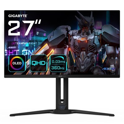 Gigabyte Aorus FO27Q3 68,6 cm (27") QHD OLED Gaming Monitor 16:9 HDMI/DP/USB-C 360Hz 0,03ms FreeSync Premium