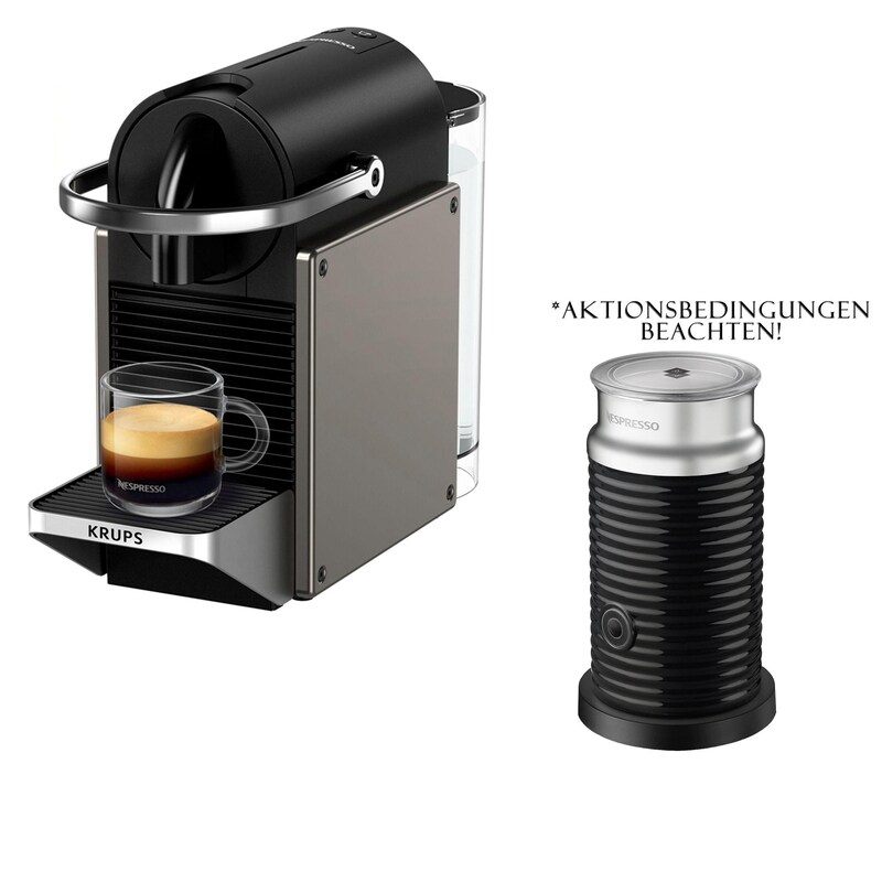 Nespresso Kaffeekapselmaschine Krups PIXiE XN306T inkl. Gutschein* für Aeroccino3