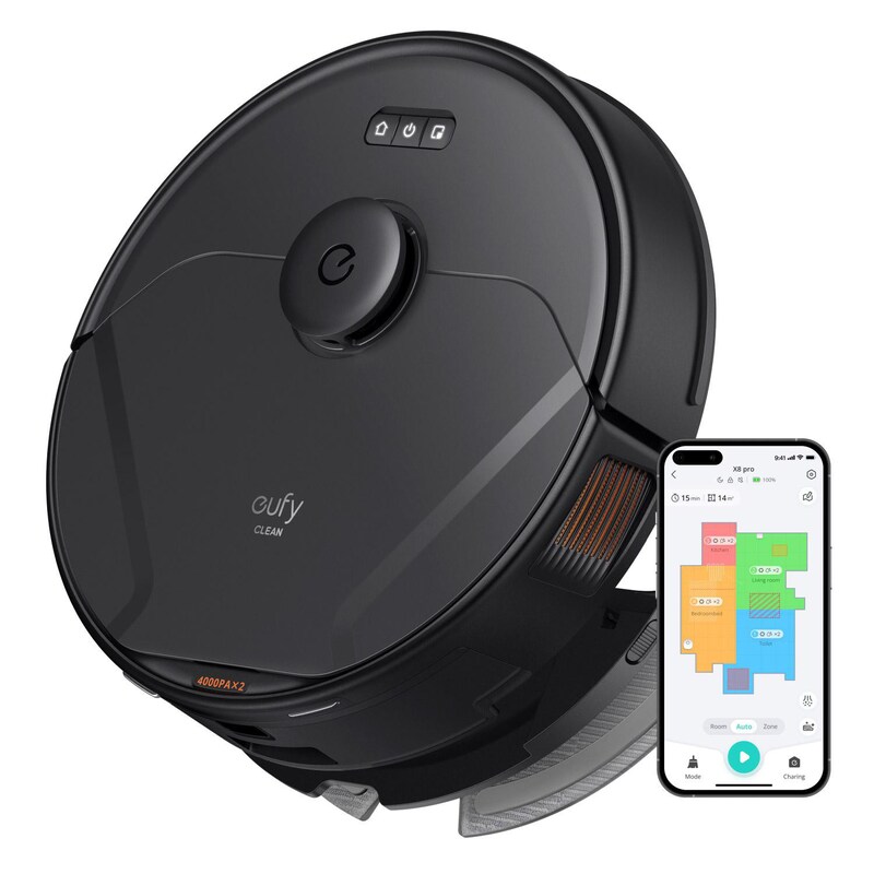 eufy Clean X8 Pro Saugroboter mit Wischfunktion und Aufladestation