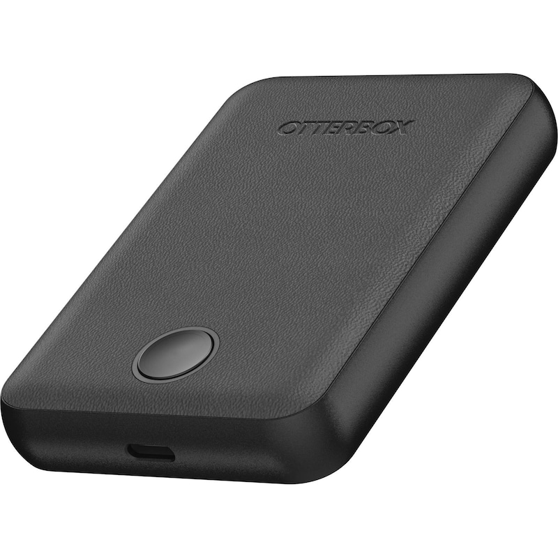 um den günstig Kaufen-OtterBox kabellose Powerbank für MagSafe 5000mAh USB C 12W Schwarz. OtterBox kabellose Powerbank für MagSafe 5000mAh USB C 12W Schwarz <![CDATA[• 5000 mAh Kapazität • Max. Ladeleistung: 12 W • 1 Ports zum Laden von Geräten]]>. 