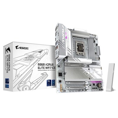 GIGABYTE B860 AORUS ELITE WIFI7 ICE ATX Mainboard Sockel 1851 DP/HDMI/USB4