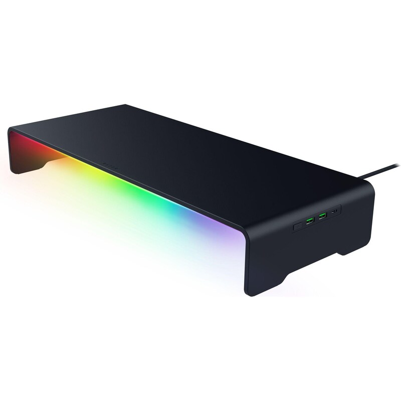 Razer Monitor Stand Chroma - Aluminium-Monitor-Ständer mit 4-fach-USB-C-Hub, Powered by Razer Chroma™ RGB