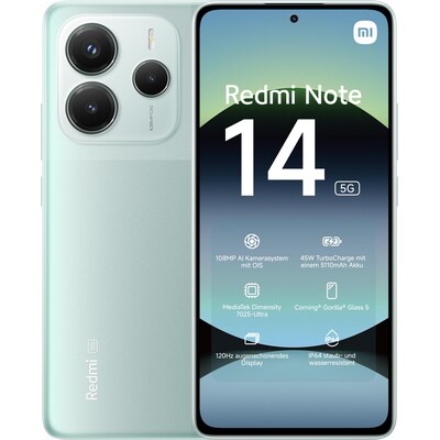 Xiaomi Redmi Note 14 5G 8/256GB Dual-SIM Smartphone coral green