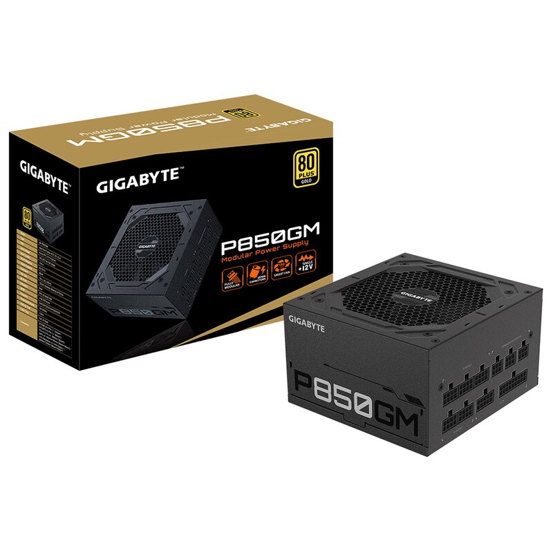 850 Watt günstig Kaufen-GIGABYTE P850GM 850 Watt ATX Netzteil 80+ Gold voll modular. GIGABYTE P850GM 850 Watt ATX Netzteil 80+ Gold voll modular <![CDATA[• 850 Watt Netzteil mit 80+ Gold Zertifizierung • Voll modular • 120mm Hydraulic Bearing Lüfter • OCP, OTP, OVP, OPP, UVP und