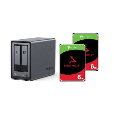 UGREEN NASync DXP2800 NAS System 2-Bay 12TB inkl. 2x Seagate IronWolf ST6000VN006 6 TB