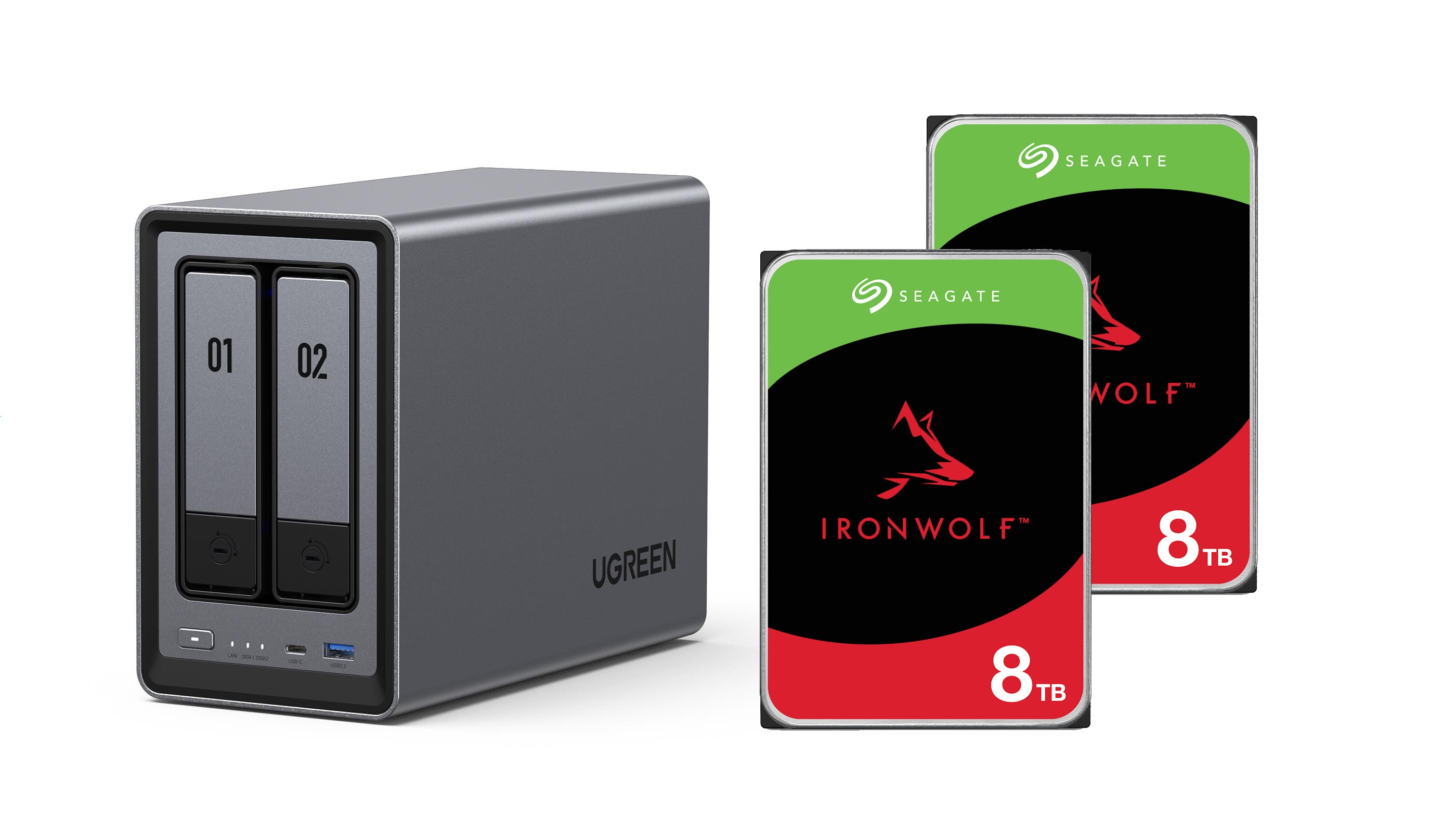UGREEN DXP2800 NAS-System 8 TB + 2x 4 TB Seagate IronWolf-Festplatten - Image 15
