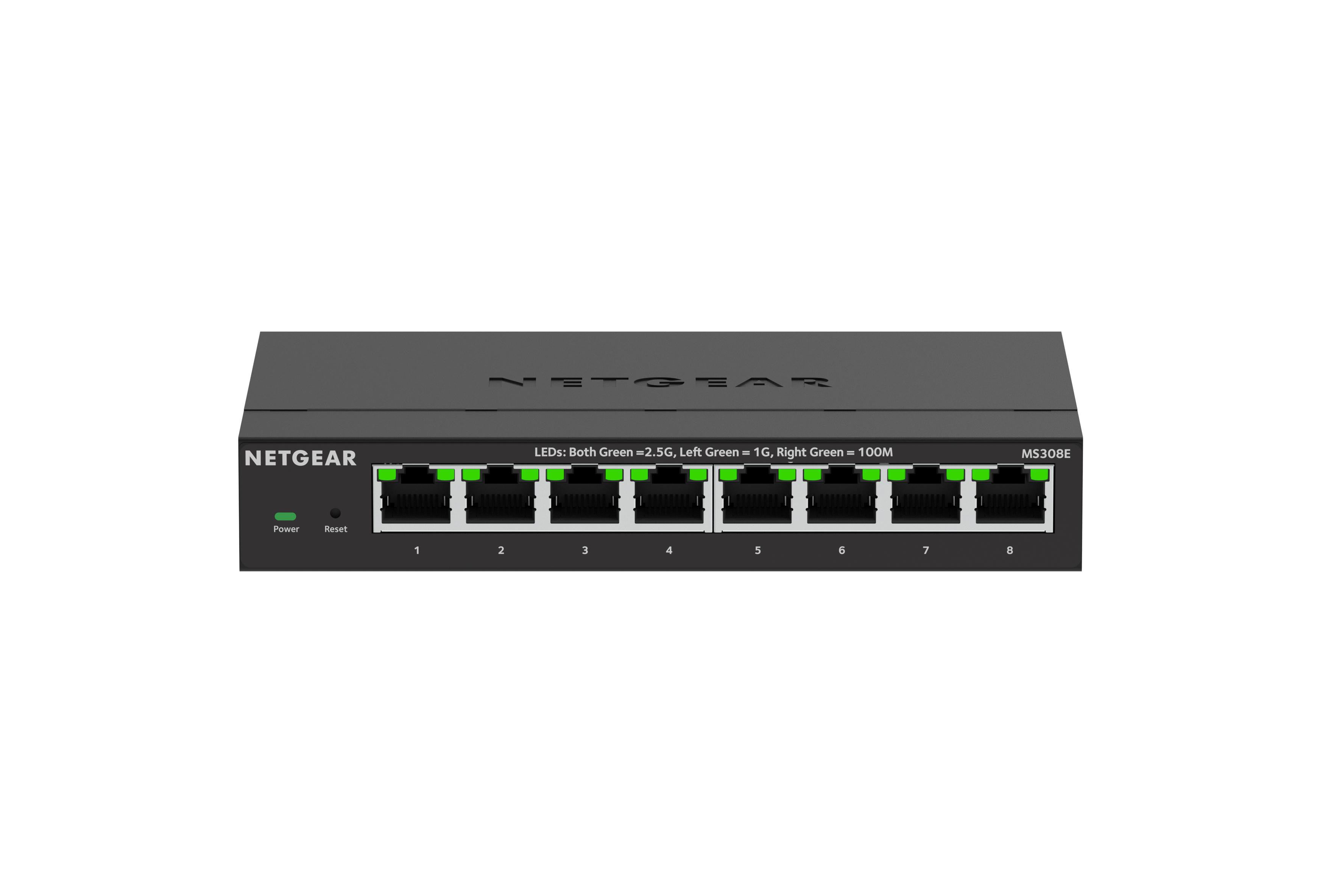 NETGEAR 8-Port Multi-Gigabit Ethernet Plus Switch (MS308E) – Managed, mit 8 x 1G/2,5G, Desktop- oder Wandbefestigung und eingeschränktem Schutz über 5 Jahre