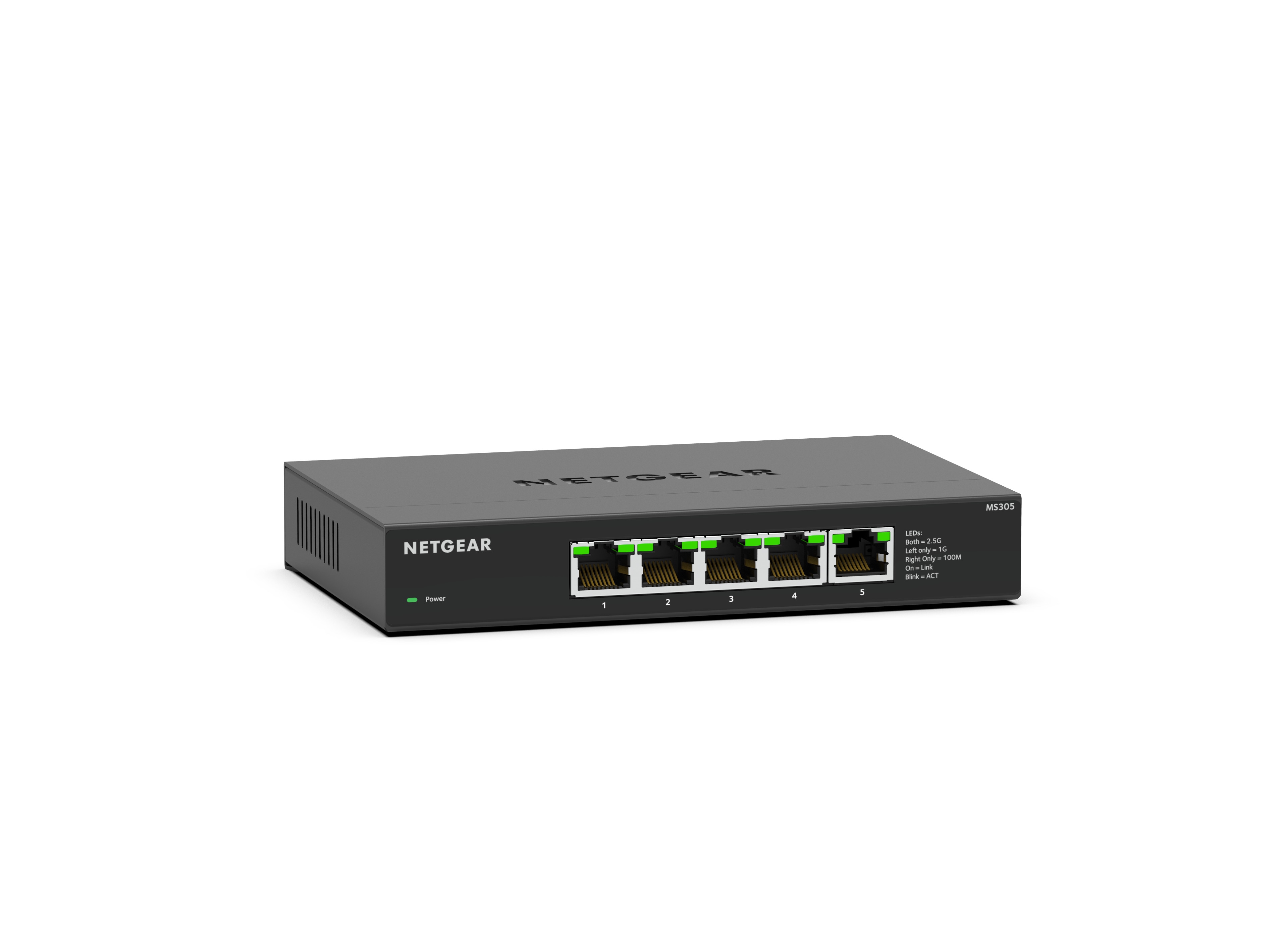 NETGEAR 5-Port Multi-Gigabit Ethernet Unmanaged Essentials Switch (MS305) – mit 5 x 1G/2,5G, Desktop- oder Wandbefestigung