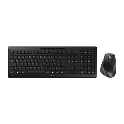 Cherry STREAM Desktop Comport Schwarz - Ergonomische Tastatur-Maus-Combo, USB-Dongle, USB-A, AES-128, 4.000 dpi, Cherry 