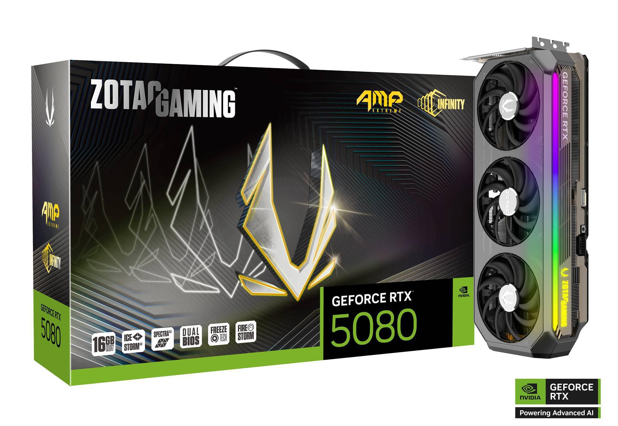 ZOTAC GAMING GeForce RTX 5080 AMP Extreme INFINITY 16GB GDDR7 Grafikkarte 3x DP, 1x HDMI