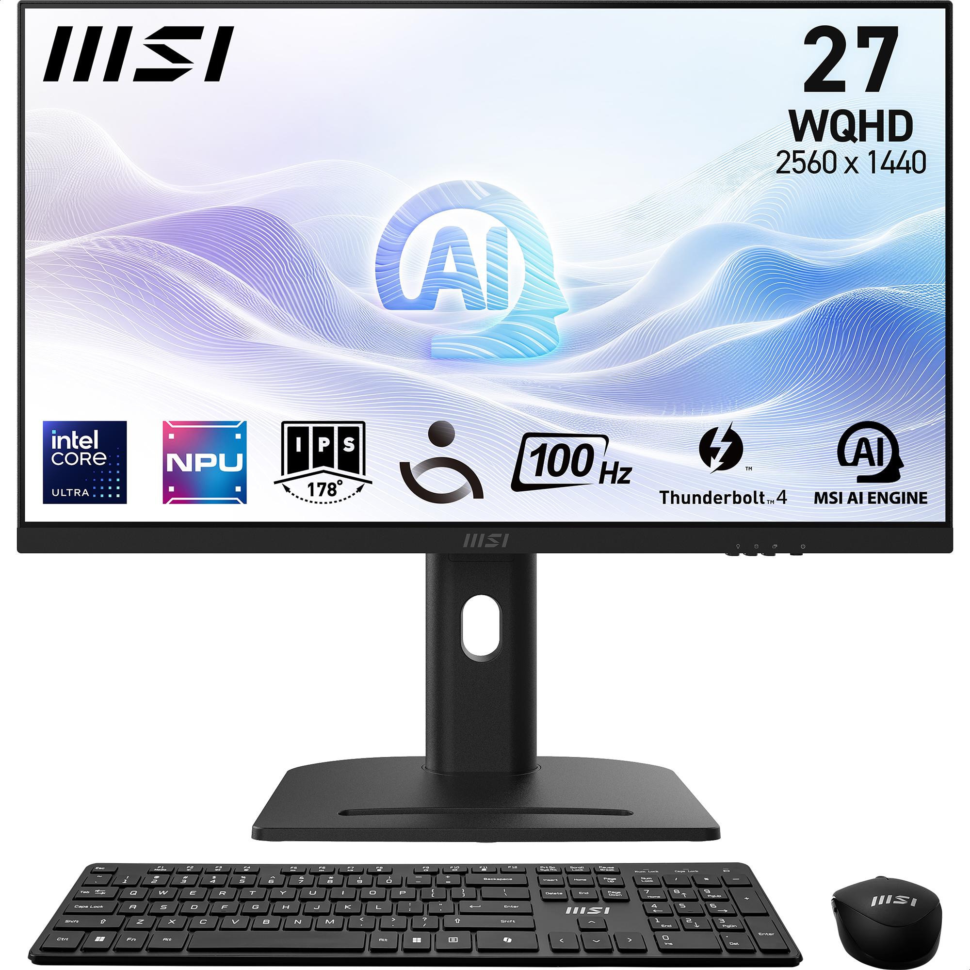 MSI Modern AM273QP AI 1UMG-410AT Core Ultra 5 125H 162GB/512GB SSD 27" All in One Win11 Pro schwarz Image