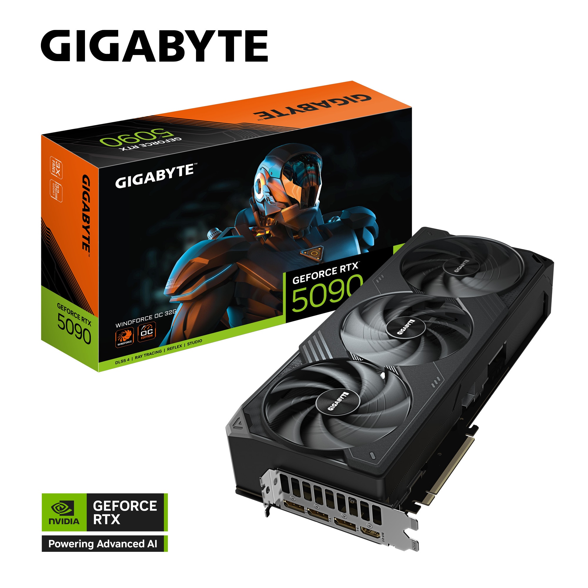 GIGABYTE GeForce RTX 5090 WINDFORCE OC 32G Grafikkarte HDMI/DP