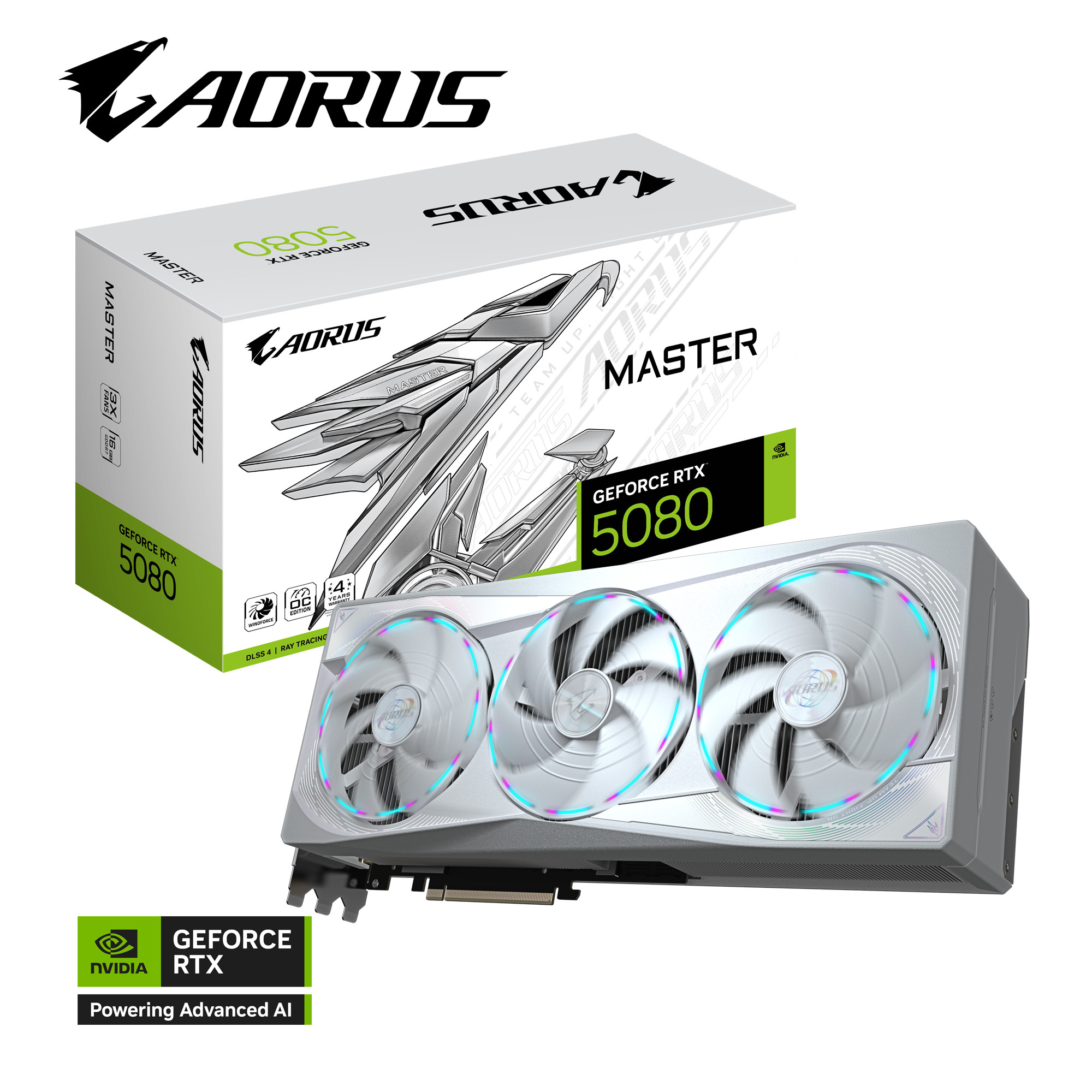 GIGABYTE AORUS GeForce RTX 5080 MASTER ICE 16G Grafikkarte HDMI/DP