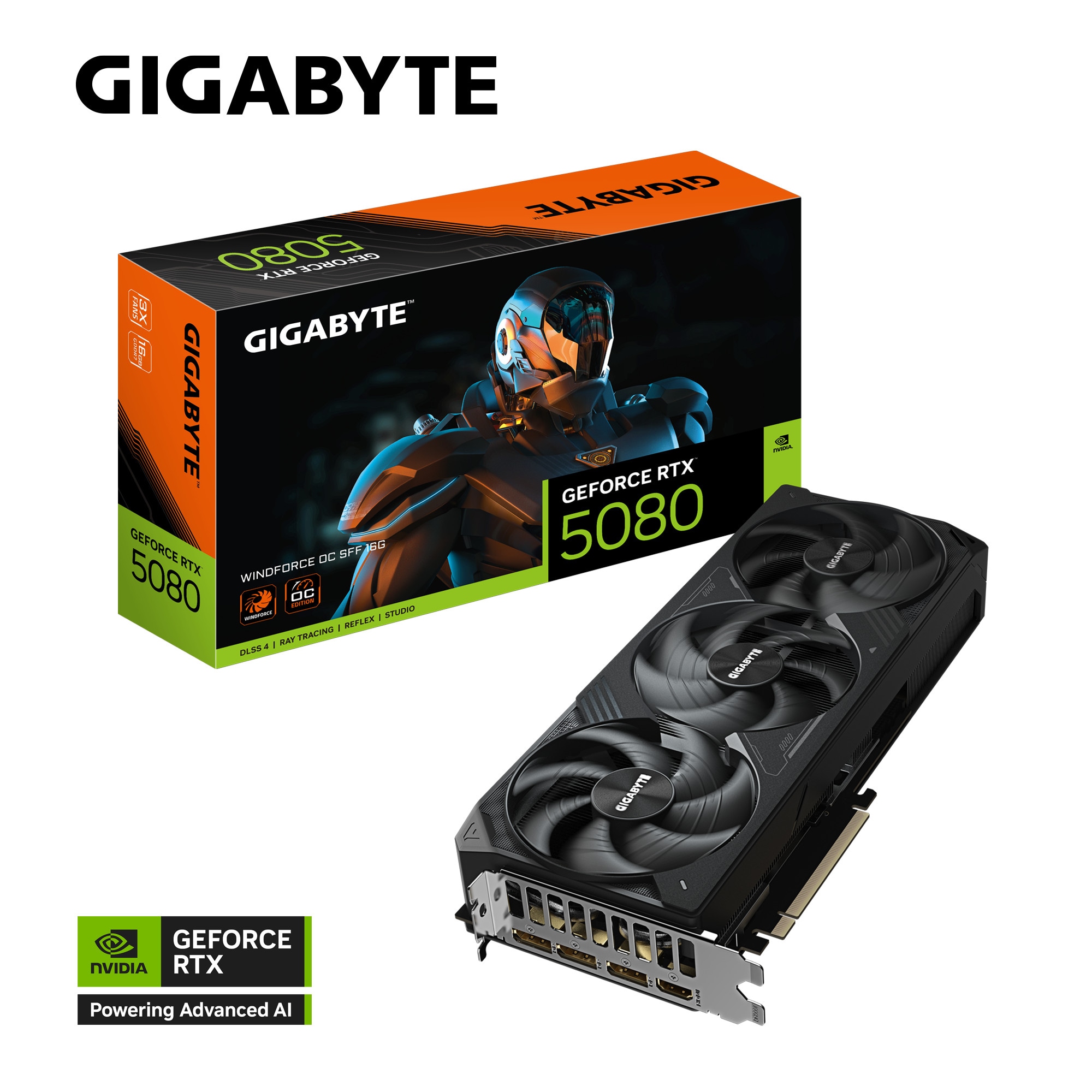 GIGABYTE GeForce RTX 5080 WINDFORCE OC SFF 16G Grafikkarte HDMI/DP