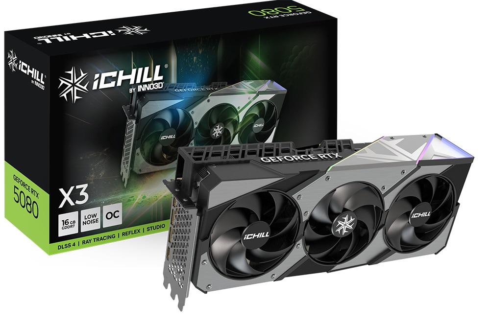 INNO3D GeForce RTX 5080 ICHILL X3 16GB Grafikkarte 3xDP/HDMI