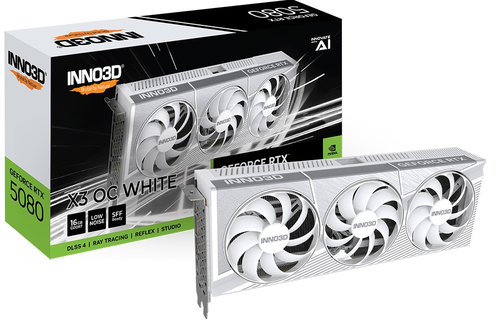 INNO3D GeForce RTX 5080 X3 OC WHITE 16GB Grafikkarte 3xDP/HDMI