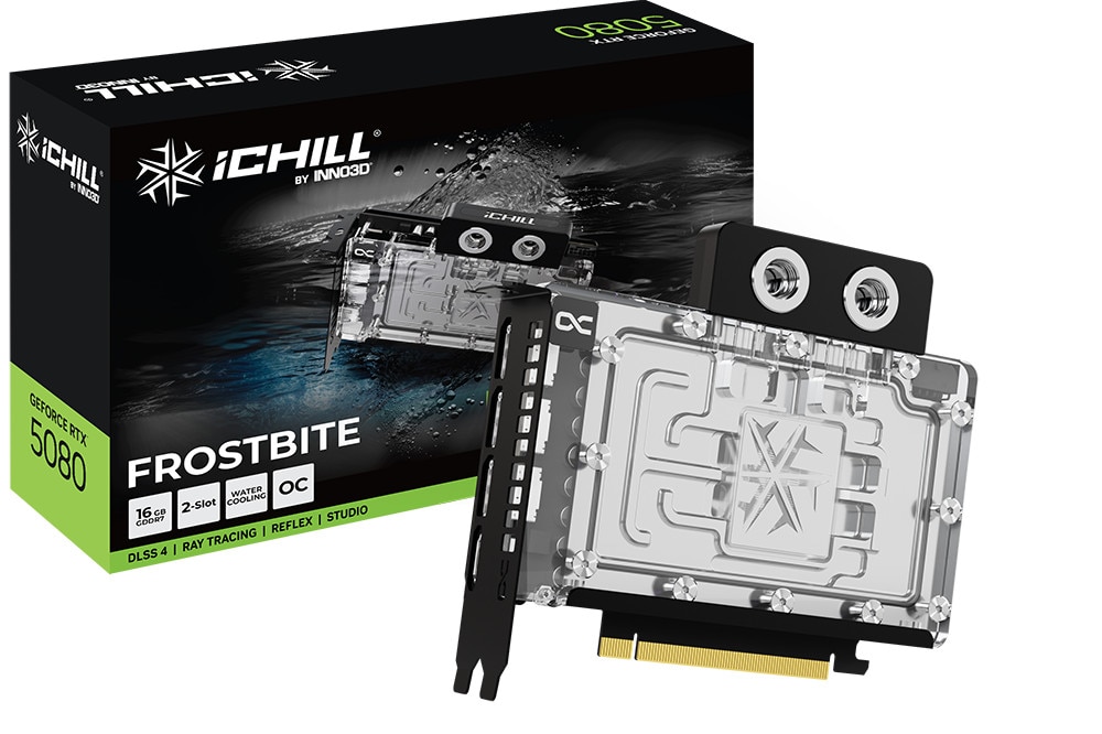 INNO3D GeForce RTX 5080 iCHILL FROSTBITE 16GB Grafikkarte 3xDP/HDMI