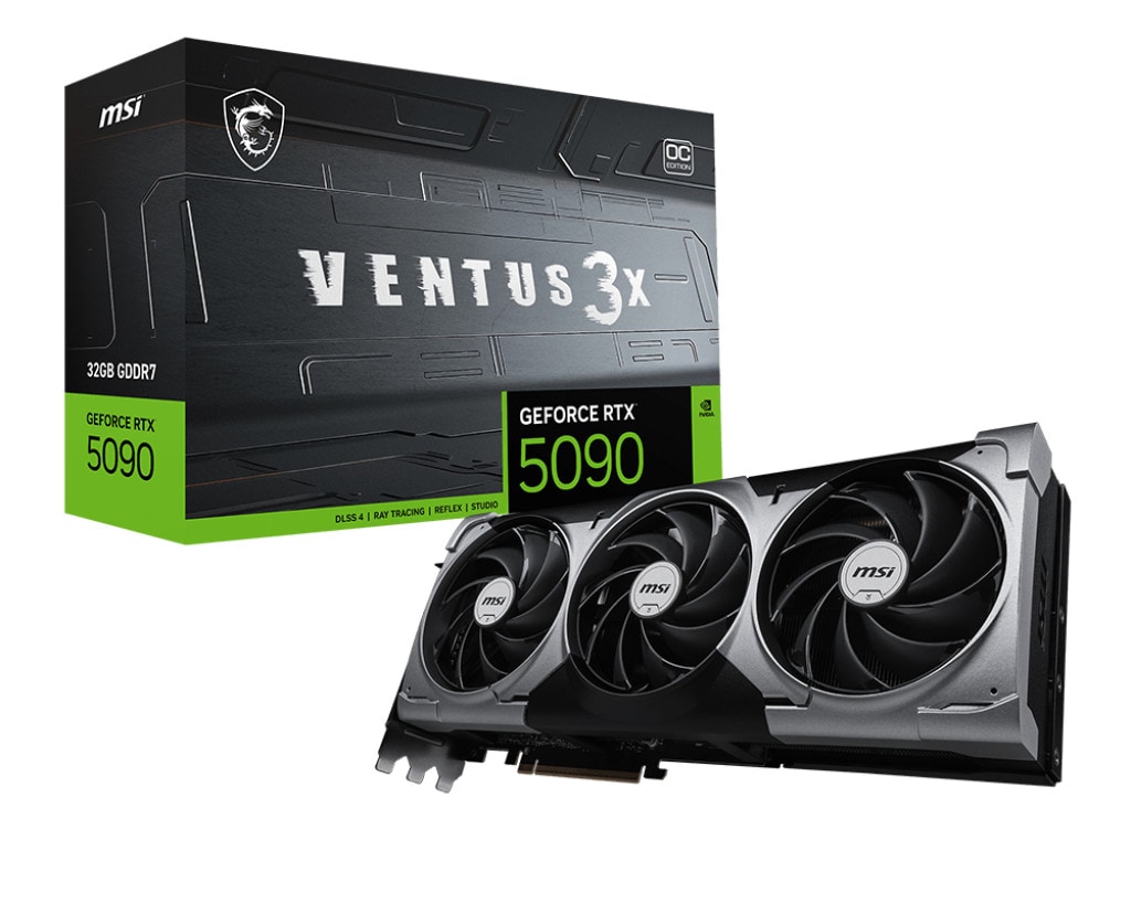 MSI GeForce RTX 5090 32G VENTUS 3X OC 32GB GDDR7 Grafikkarte, 1x HDMI, 3x DP