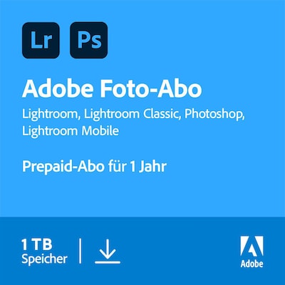 Adobe Creative Cloud Foto-Abo (Photoshop & Lightroom) | 1 TB | Download & Produktschlüssel