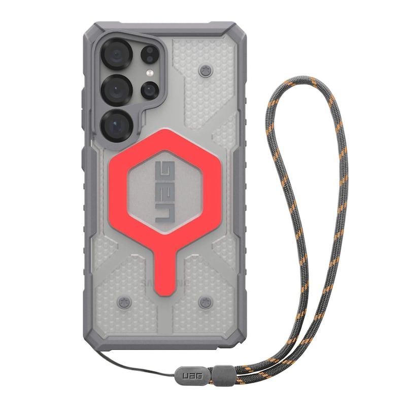 der am günstig Kaufen-UAG Bundle Pathfinder Case mit Magnet-Modul & Lanyard Galaxy S25 Ultra active lava (rot)/transparent & schwarz/graphite. UAG Bundle Pathfinder Case mit Magnet-Modul & Lanyard Galaxy S25 Ultra active lava (rot)/transparent & schwarz/graphit