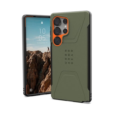 UAG Urban Armor Gear Civilian Case mit Magnet-Modul Samsung Galaxy S25 Ultraolive drab/orange