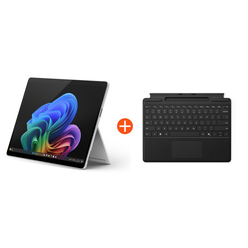 Snap on günstig Kaufen-Microsoft Surface Pro (11. Edition) Copilot+ PC 13" 2in1 Platin Snapdragon® X Plus 16GB/512GB SSD Win11 EP2-08345 Ohne Netzteil inkl. MS Surface Pro Keyboard mit Stiftaufbewahrung schwarz. Microsoft Surface Pro (11. Edition) Copilot+ PC 13" 2