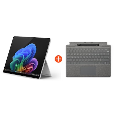 Microsoft Surface Pro (11. Edition) Copilot+ PC 13" OLED 2in1 Platin Snapdragon® X Elite 16GB/512GB SSD Win11 EP2-08363 ohne Netzteil inkl. MS Surface Pro Keyboard mit Slim Pen platin
