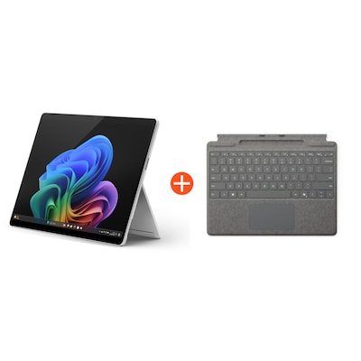 Microsoft Surface Pro (11. Edition) Copilot+ PC 13" OLED 2in1 Platin Snapdragon® X Elite 16GB/1TB SSD Win11 EP2-08379 ohne Netzteil inkl. MS Surface Pro Keyboard mit Stiftaufbewahrung platin