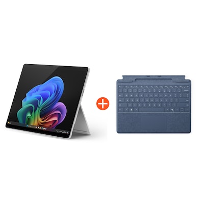 Microsoft Surface Pro (11. Edition) Copilot+ PC 13" OLED 2in1 Platin Snapdragon® X Elite 16GB/1TB SSD Win11 EP2-08379 ohne Netzteil inkl. MS Surface Pro Keyboard mit Stiftaufbewahrung saphir