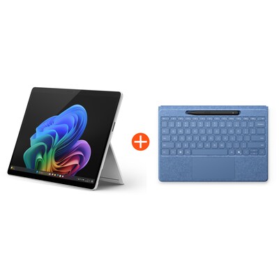 Microsoft Surface Pro (11. Edition) Copilot+ PC 13" OLED 2in1 Platin Snapdragon® X Elite 16GB/1TB SSD Win11 EP2-08379 ohne Netzteil inkl. MS Surface Pro Flex Keyboard +Slim Pen saphir