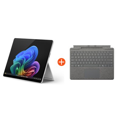 Microsoft Surface Pro (11. Edition) Copilot+ PC 13" 2in1 Platin 5G Snapdragon® X Plus 16GB/256GB SSD Win11 EP2-08261 ohne Netzteil inkl. Keyboard mit Stiftaufbewahrung platin
