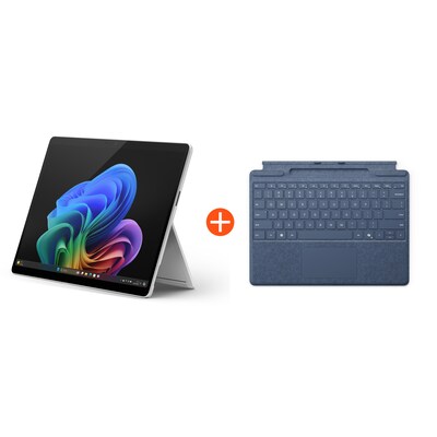 Microsoft Surface Pro (11. Edition) Copilot+ PC 13" OLED 2in1 Platin Snapdragon® X Elite 16GB/512GB SSD Win11 EP2-08363 ohne Netzteil inkl. Keyboard mit Stiftaufbewahrung saphir