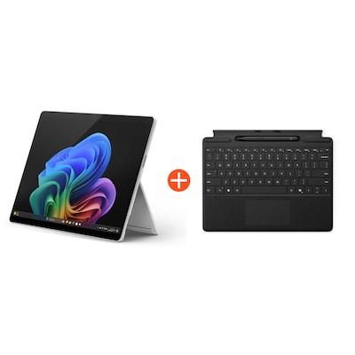 Microsoft Surface Pro (11. Edition) Copilot+ PC 13" OLED 2in1 Platin Snapdragon® X Elite 16GB/512GB SSD Win11 EP2-08363 ohne Netzteil inkl. Keyboard mit Slim Pen schwarz