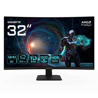 Gigabyte  GS32QCA 80cm (31,5″) QHD VA Gaming Monitor Curved 16:9 HDMI/DP 180Hz 1ms | 04719331863548