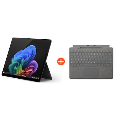 Microsoft Surface Pro (11. Edition) Copilot+ PC 13" OLED 2in1 Graphit Snapdragon® X Elite 16GB/1TB SSD Win11 EP2-08384 ohne Netzteil inkl. MS Surface Pro Keyboard mit Stiftaufbewahrung platin